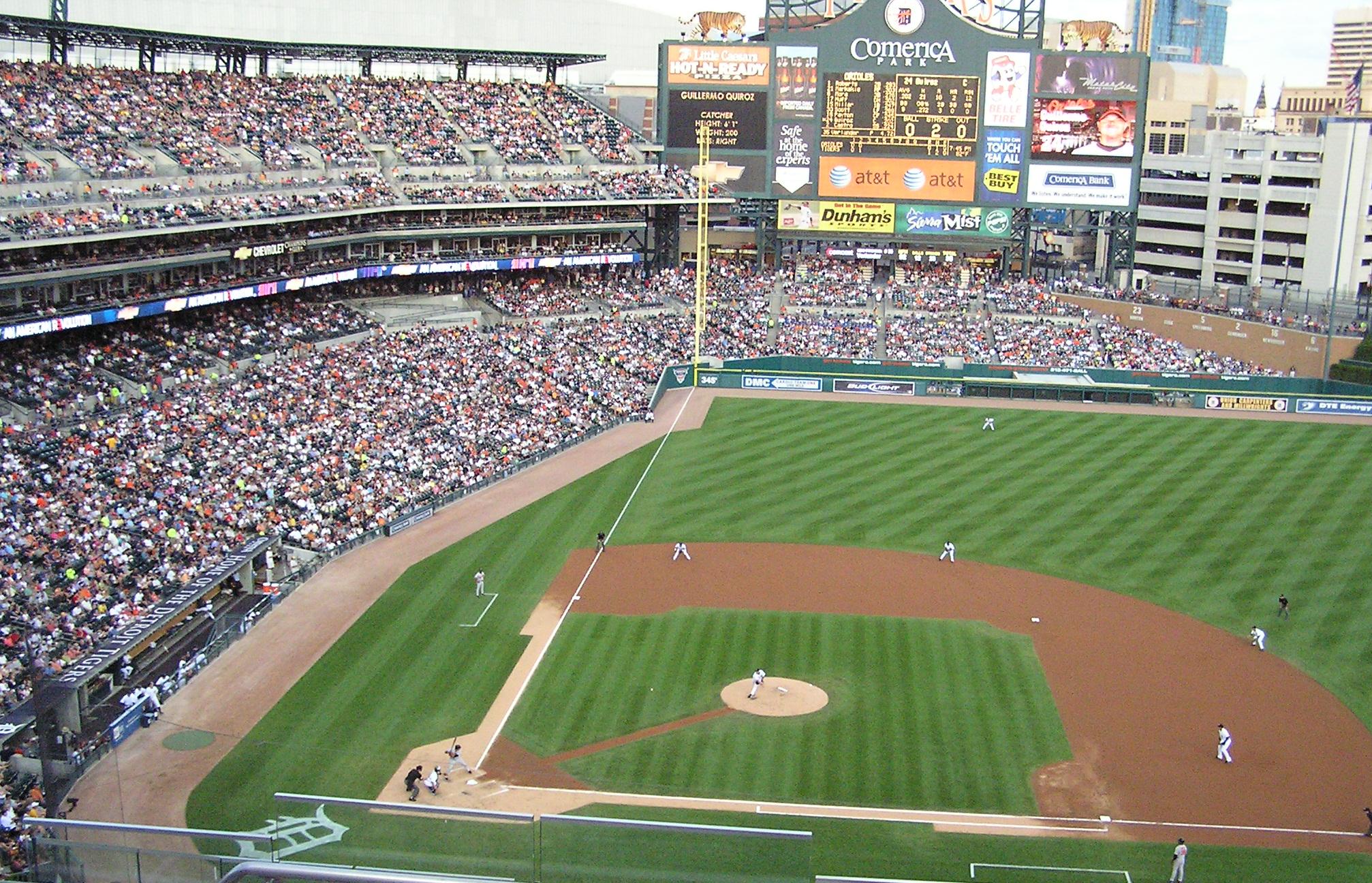 Looking towards LF, Comerica Park